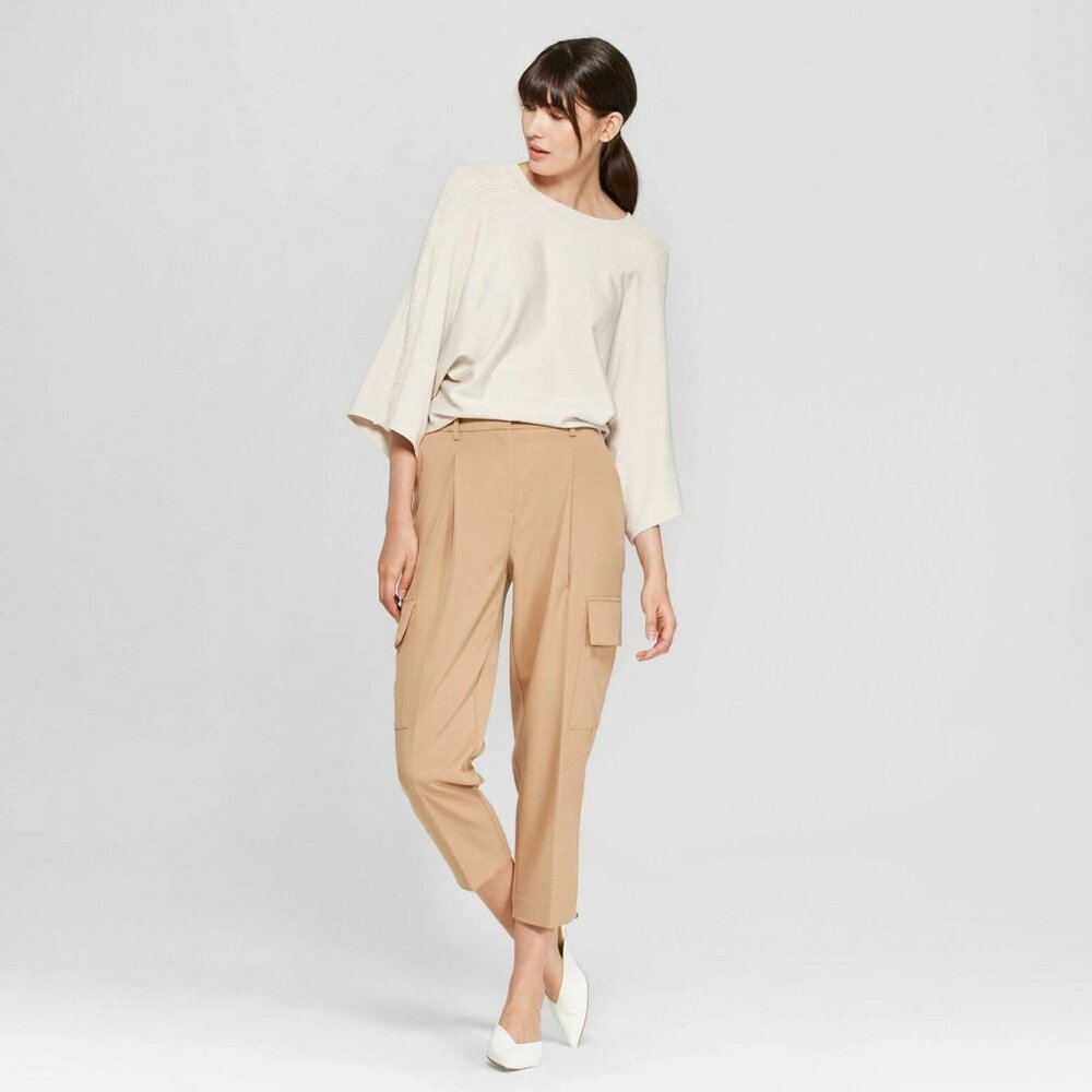 Prologue Straight Leg Cropped Cargo Dress Pants size 8